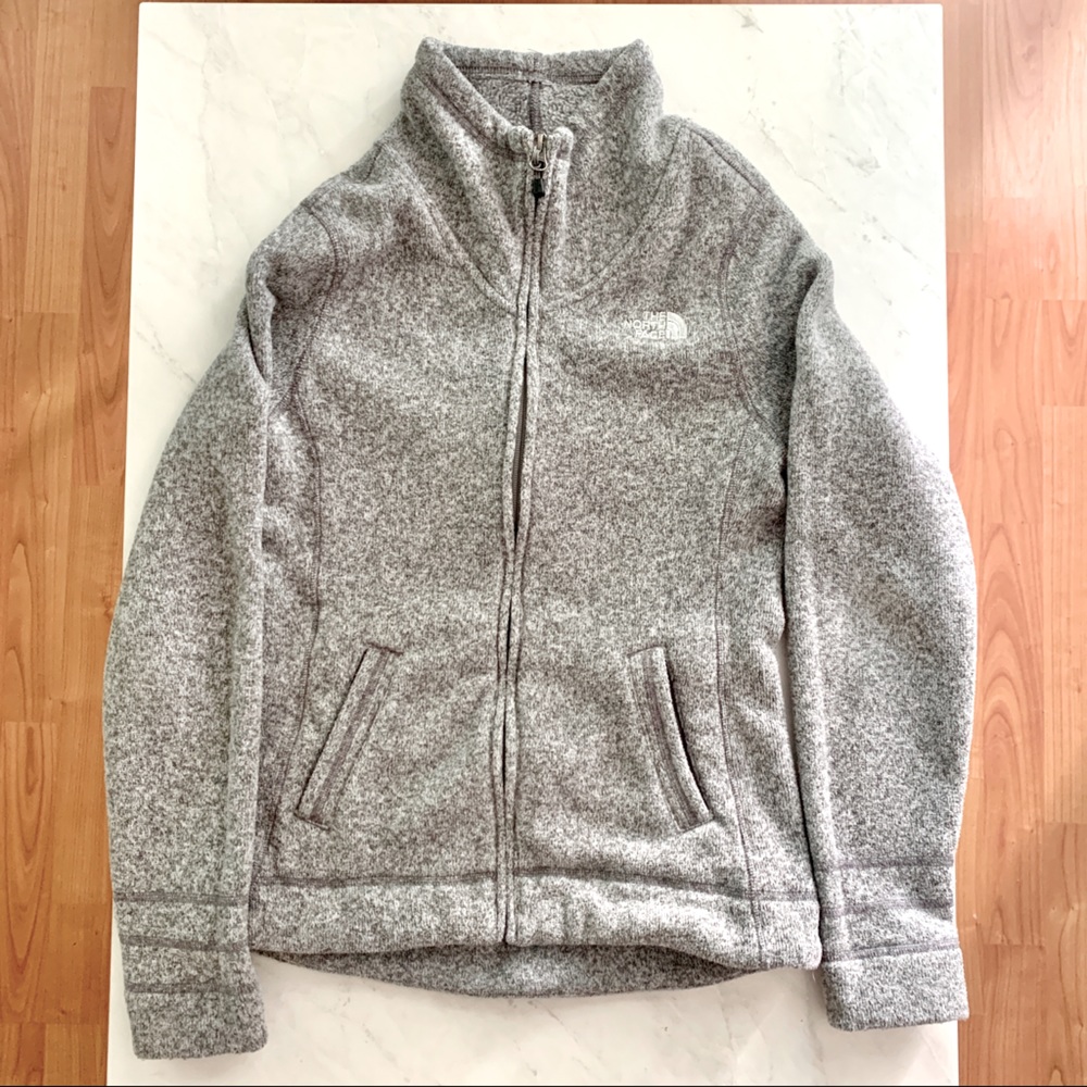 The North Face Heather Gray Fleece Full Zip Jacket